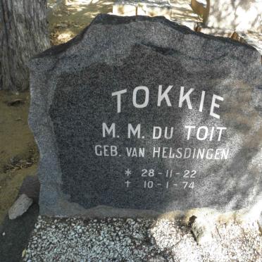 TOIT M.M., du nee VAN HELSDINGEN 1922-1974