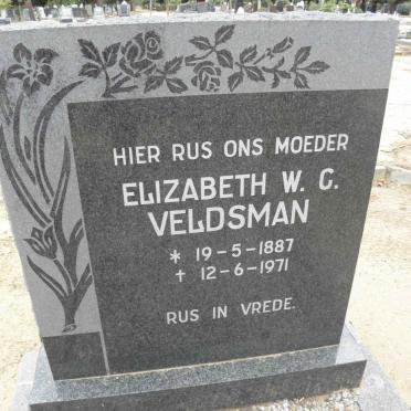 VELDSMAN Elizabeth W.C. 1887-1971