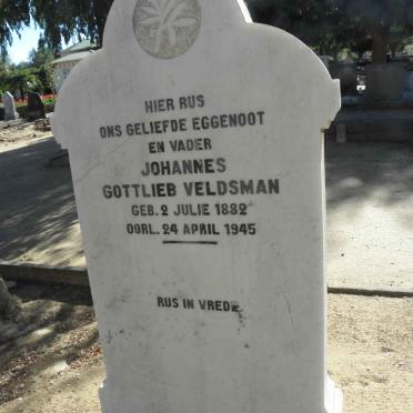 VELDSMAN Johannes Gottlieb 1882-1945