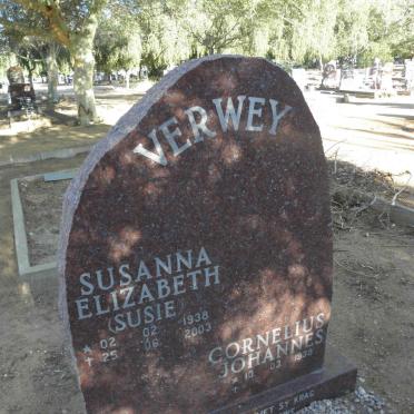 VERWEY Cornelius Johannes 1938- &amp; Susanna Elizabeth 1938-2003