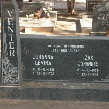 VENTER Izak Johannes 1926-1978 &amp; Johanna Levina 1918-1972