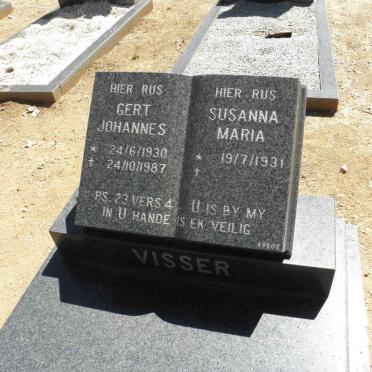 VISSER Gert Johannes 1930-1987 &amp; Susanna Maria 1931-