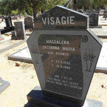 VISAGIE Magdalena Jacomina Maria nee BRUWER 1932-1986