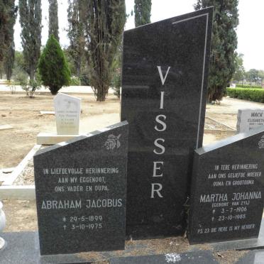 VISSER Abraham Jacobus 1899-1975 &amp; Martha Johanna VAN ZYL 1906-1985