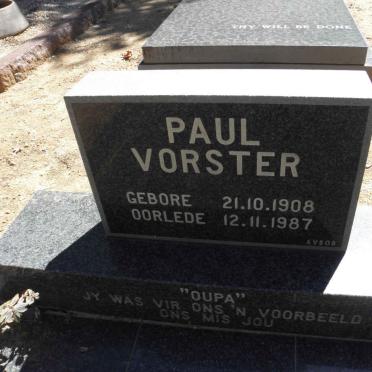 VORSTER Paul 1908-1987
