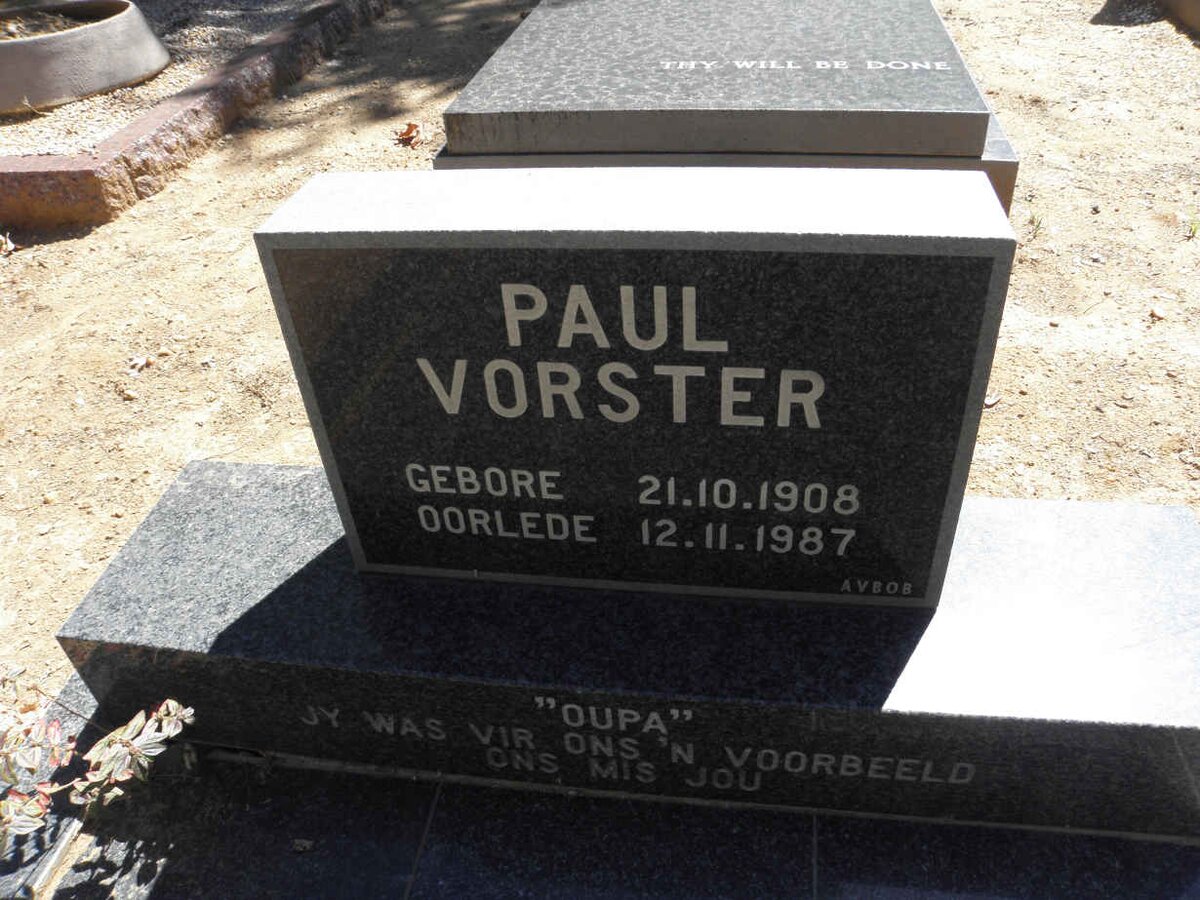 VORSTER Paul 1908-1987