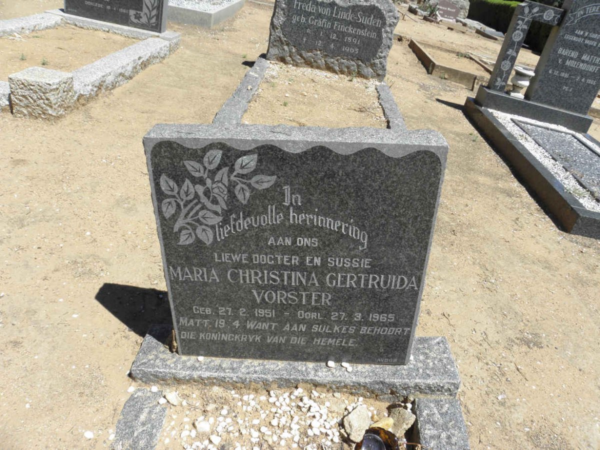VORSTER Maria Christina Gertruida 1951-1965