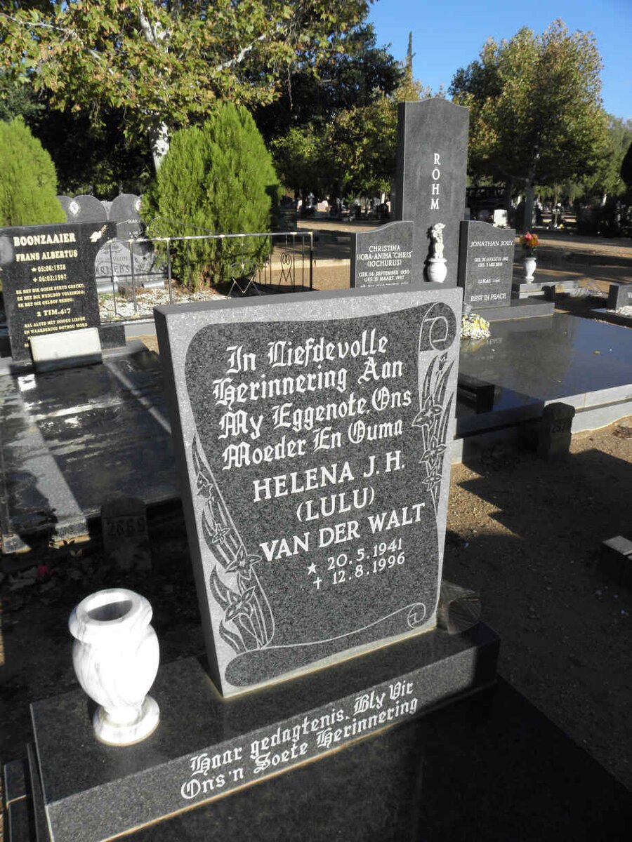 WALT Helena J.H., van der 1941-1996