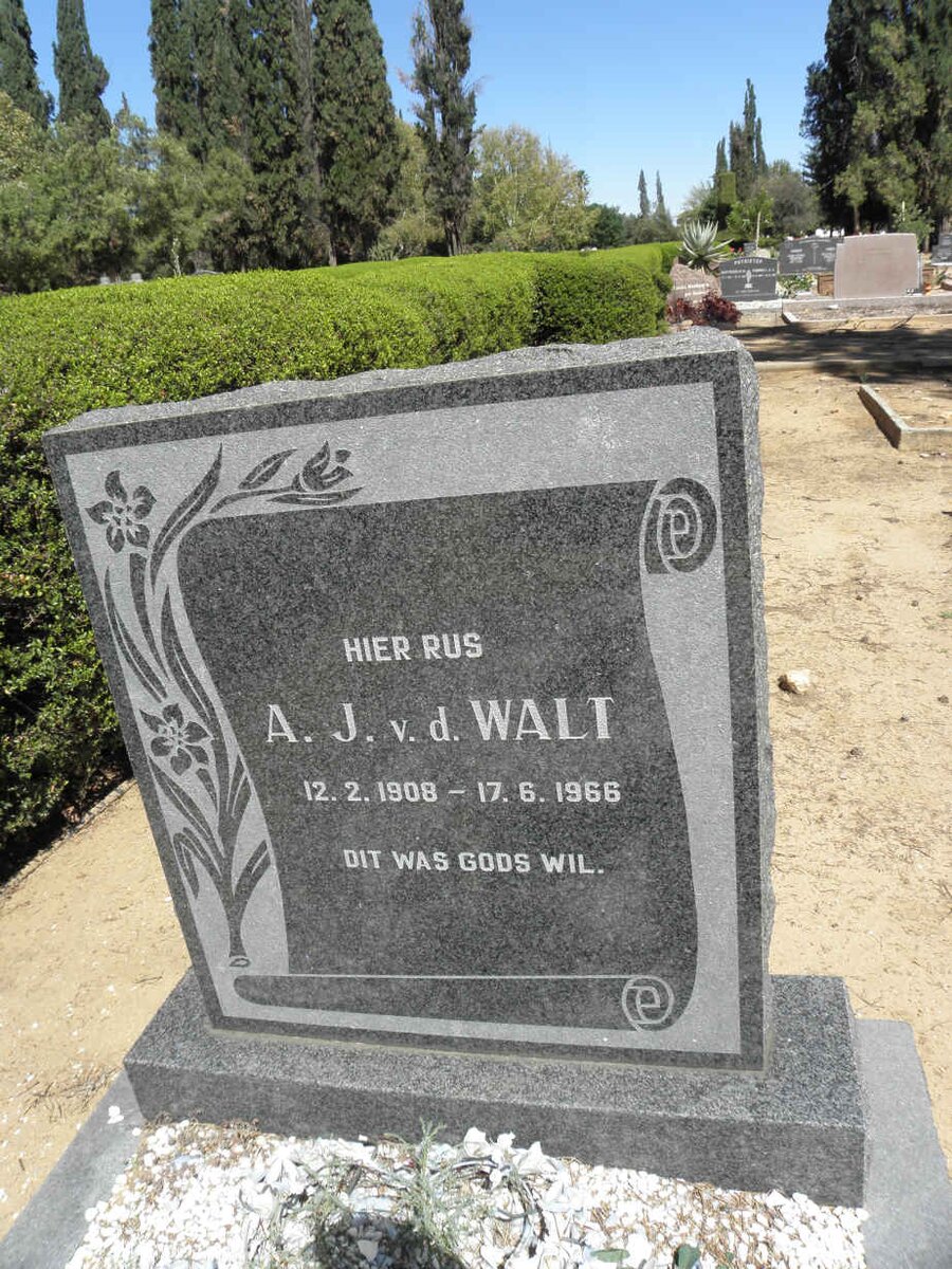 WALT A.J., v.d. 1908-1966
