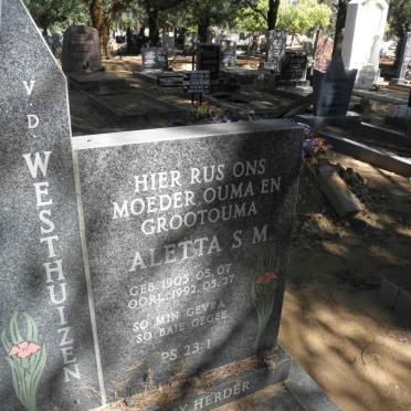 WESTHUIZEN Aletta S.M., v.d. 1905-1992
