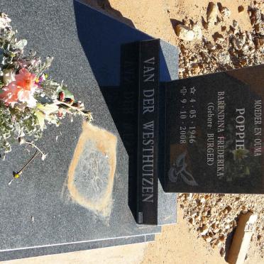 WESTHUIZEN Barendina Frederika, van der nee BURGER 1946-2008