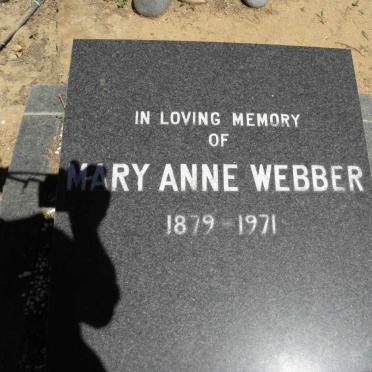 WEBBER Mary Anne 1879-1971