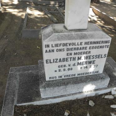 WESSELS Elizabeth M. nee V.D. MERWE 1908-1937