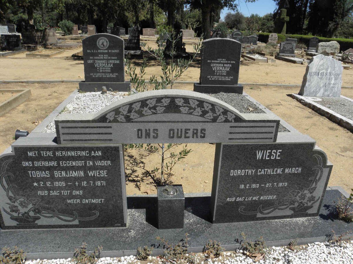 WIESE Tobias Benjamin 1905-1971 &amp; Dorothy Cathlene MARCH 1913-1973