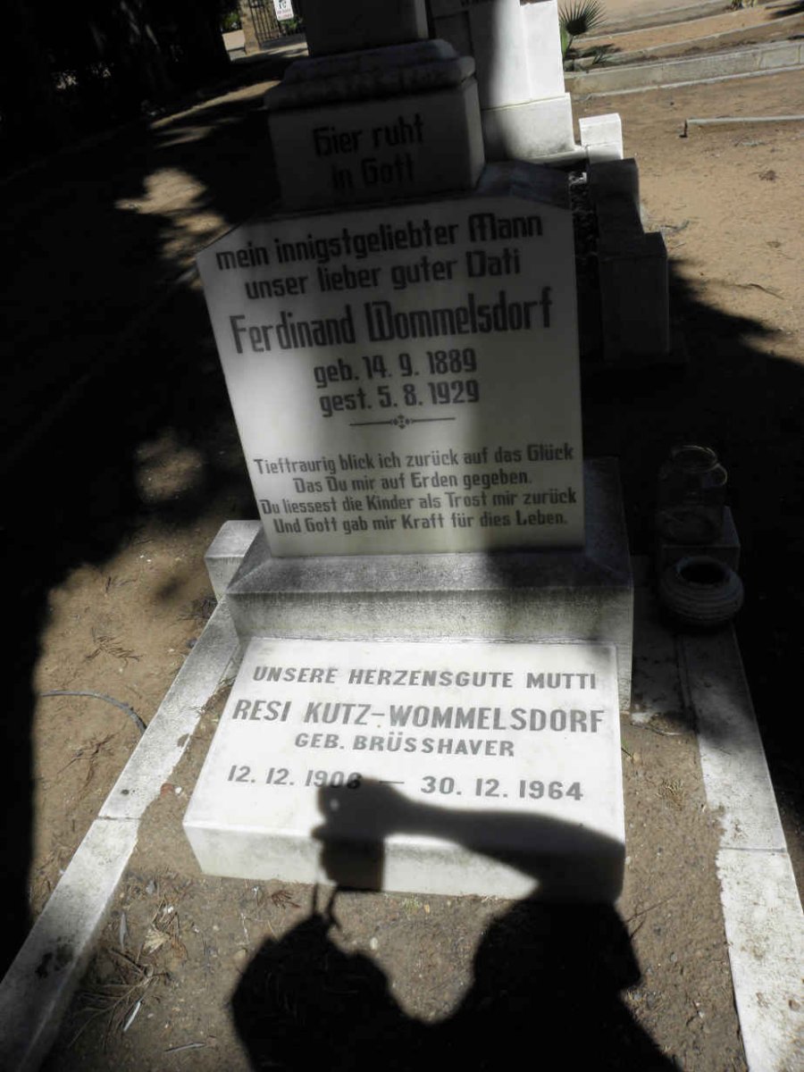 WOMMELSDORF Ferdinand 1889-1929 &amp; Resi  BRÜSSHAVER 1906-1964