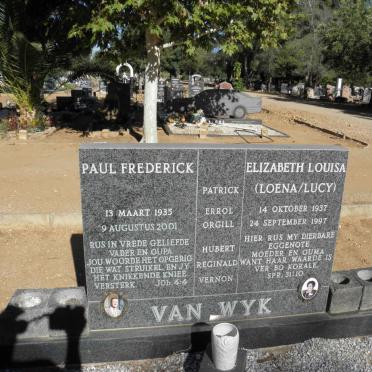 WYK Paul Frederick, van 1935-2001 &amp; Elizabeth Louisa 1937-1997