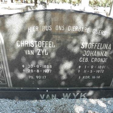 WYK Christoffel van Zyl, van 1888-1977 &amp; Stoffelina Johanna CRONJE 1891-1972