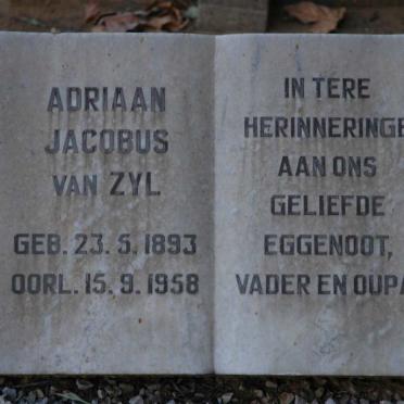 ZYL Adriaan Jacobus, van 1893-1958