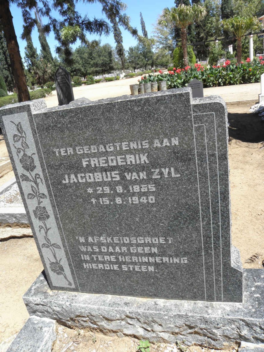 ZYL Frederik Jacobus, van 1865-1940