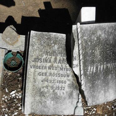 ? KARS?N Aletta Josina voorheen MYBURGH nee ROSSOUW 1860-1932