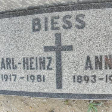 BIESS Karl-Heinz 1917-1981 &amp; Anni 1893-1978