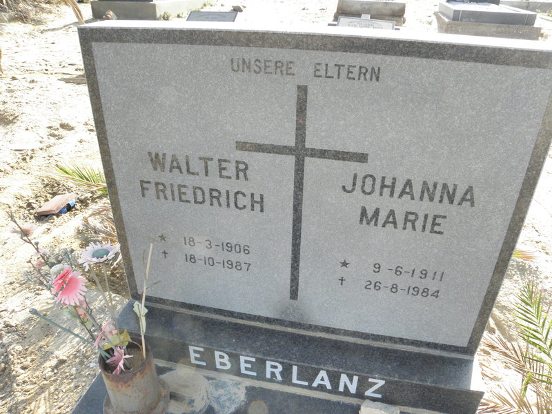 EBERLANZ Walter Friedrich 1906-1987 &amp; Johanna Marie 1911-1984
