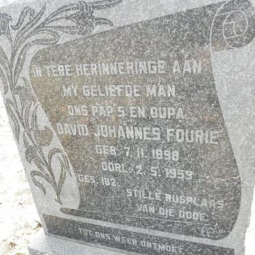 FOURIE David Johannes 1898-1959