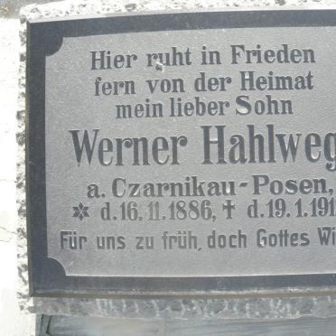 HAHLWEG Werner 1886-1912