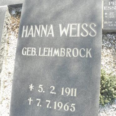 WEISS Hanna nee LEHMBROCK 1911-1965