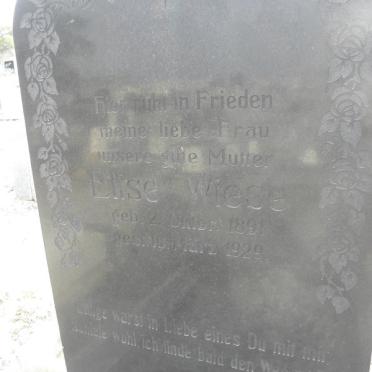 WIESE Elise 1891-1929