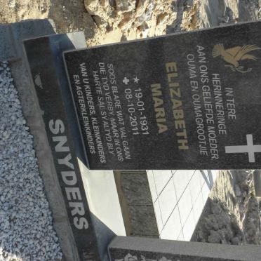 SNYDERS Elizabeth Maria 1931-2011