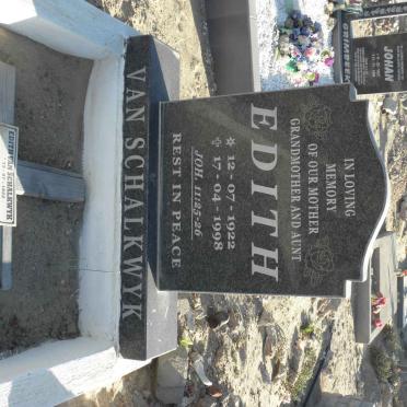 SCHALKWYK Edith, van 1922-1998