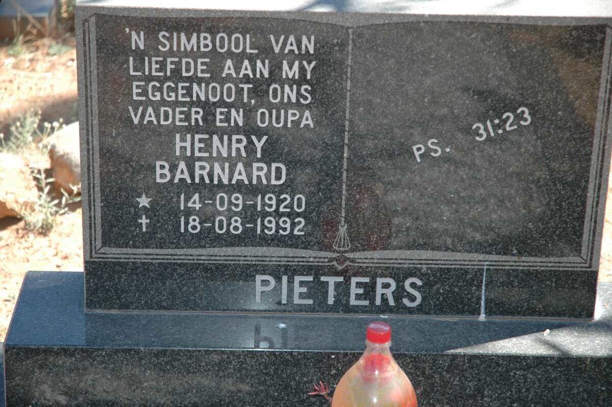 PIETERS Henry Barnard 1920-1992