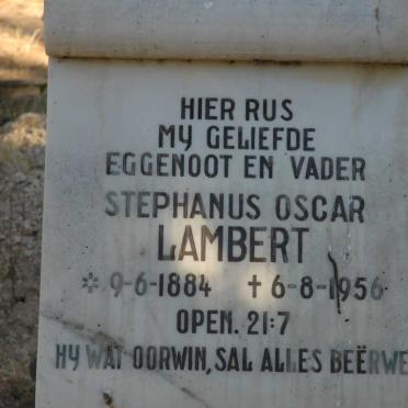 LAMBERT Stephanus Oscar 1884-1956