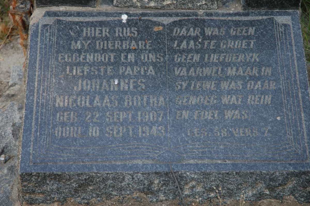 BOTHA Johannes Nicolaas 1907-1943