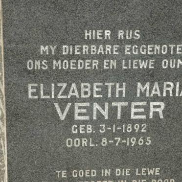 VENTER Elizabeth Maria 1892-1965