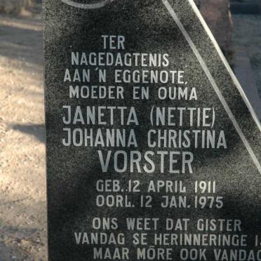 VORSTER Janetta Johanna Chtistina 1911-1975
