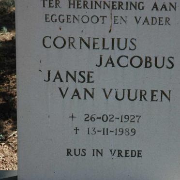VUUREN Cornelius Jacobus, Janse van 1927-1989