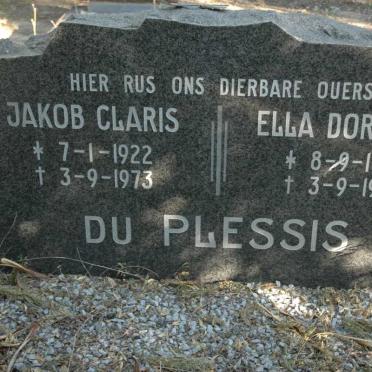 PLESSIS Jakob Claris, du 1922-1973 &amp; Ella Dorathea 1925-1973
