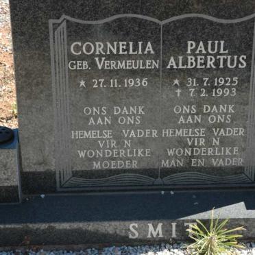 SMIT Paul Albertus 1925-1993 &amp; Cornelia VERMEULEN 1936-