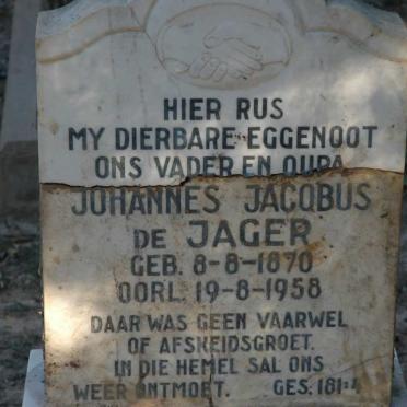 JAGER Johannes Jacobus, de 1870-1958