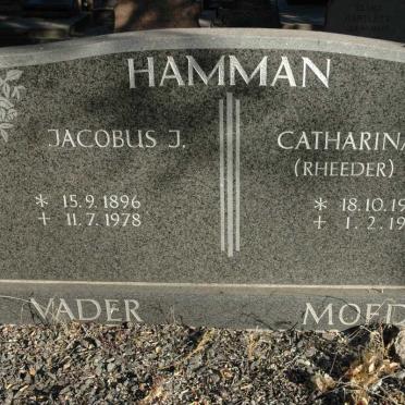 HAMMAN Jacobus J. 1896-1978 &amp; Catharina RHEEDER 1906-1974