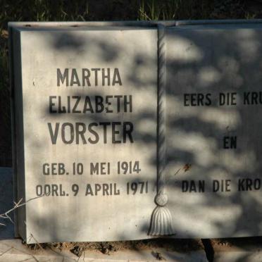 VORSTER Martha Elizabeth 1914-1971