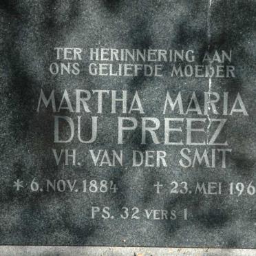 PREEZ Martha Maria, du formerly VAN DER SMIT 1884-1965