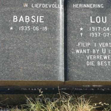 GROBLER Lou 1917-1997 &amp; Babsie 1935-