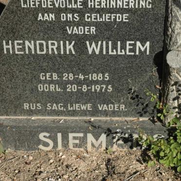 SIEMENS Hendrik Willem 1885-1975