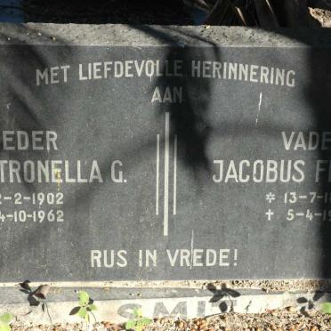 SMIT Jacobus Francois 1892-1963 &amp; A. Petronella G. 1902-1962