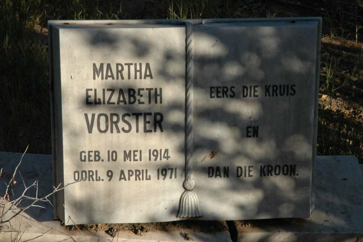 VORSTER Martha Elizabeth 1914-1971