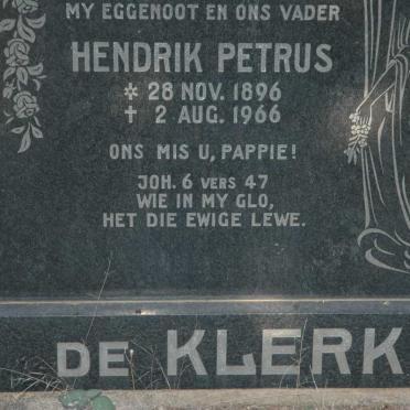 KLERK Hendrik Petrus, de 1896-1966