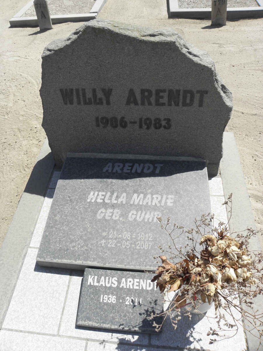 ARENDT Willy 1906-1983 &amp; Hella Marie GUHR 1912-2007 :: ARENDT Klaus 1936-2011